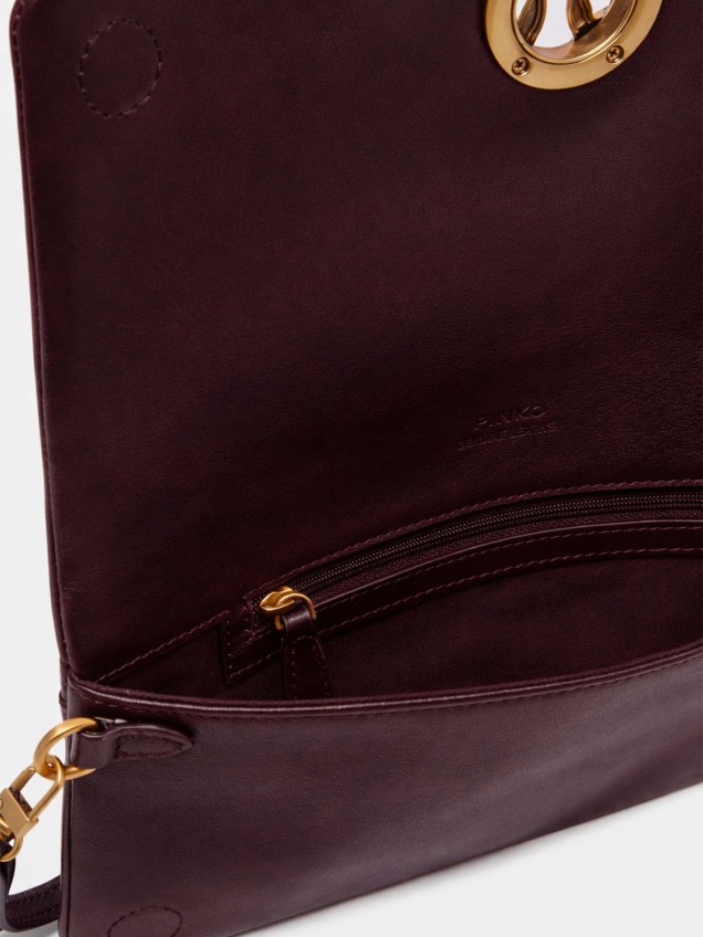 Bolsa Clutch Love Bag Click Soft Horizontal em Pele