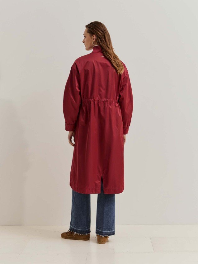 Parka Comprida com Gola Alta