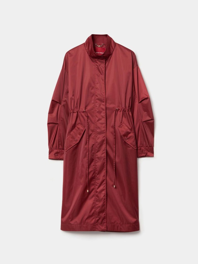 Parka Comprida com Gola Alta