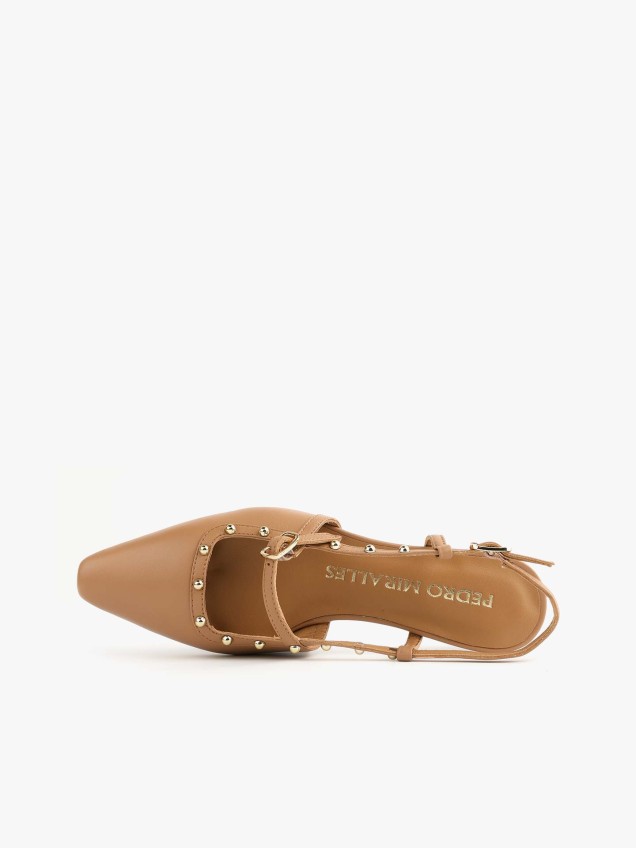 Sapatos Slingback em Pele