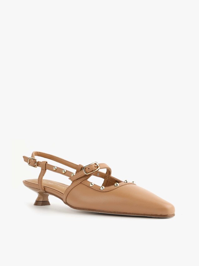 Sapatos Slingback em Pele