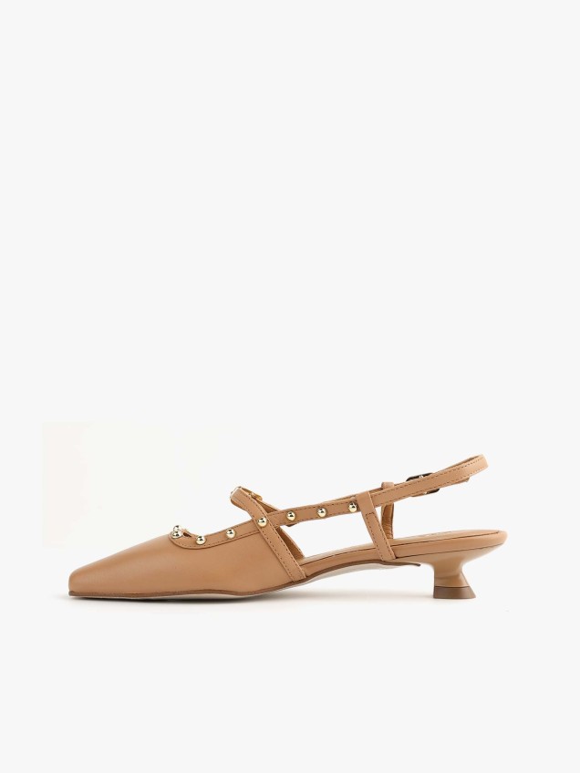 Sapatos Slingback em Pele