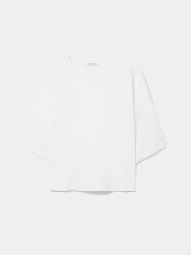 T-shirt com Decote Redondo