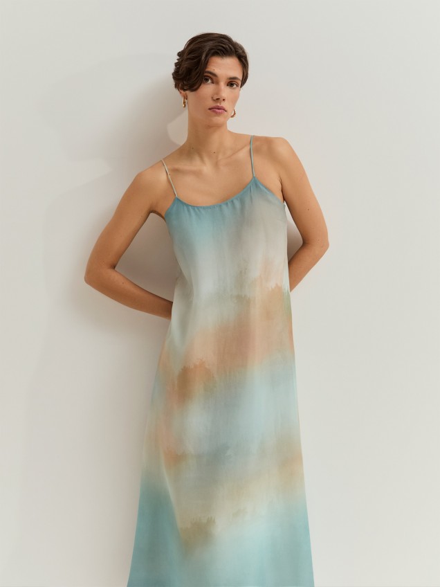 Vestido Comprido de Alças Finas