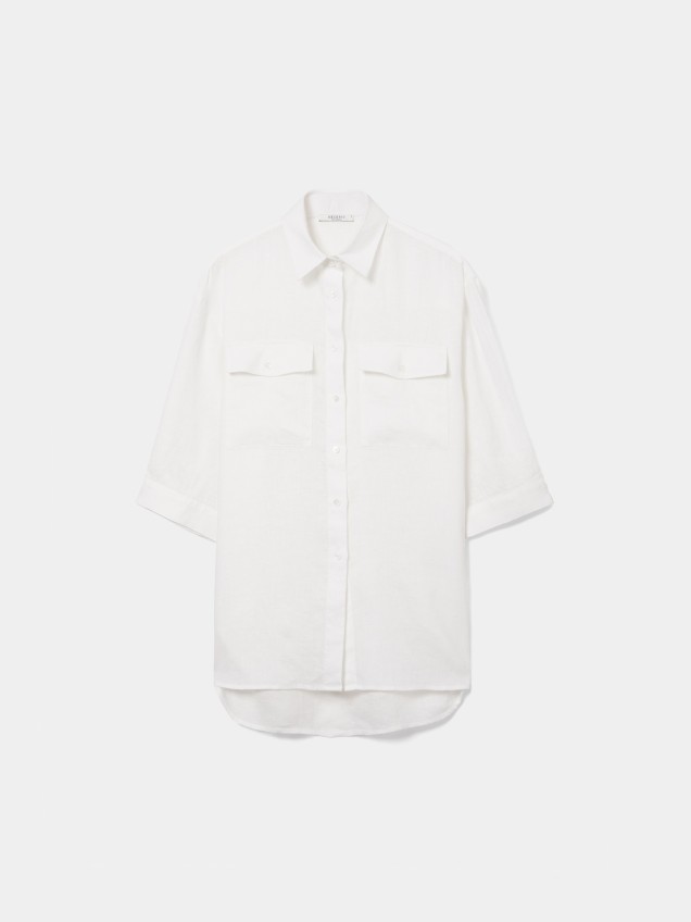 Camisa Assimétrica em Linho