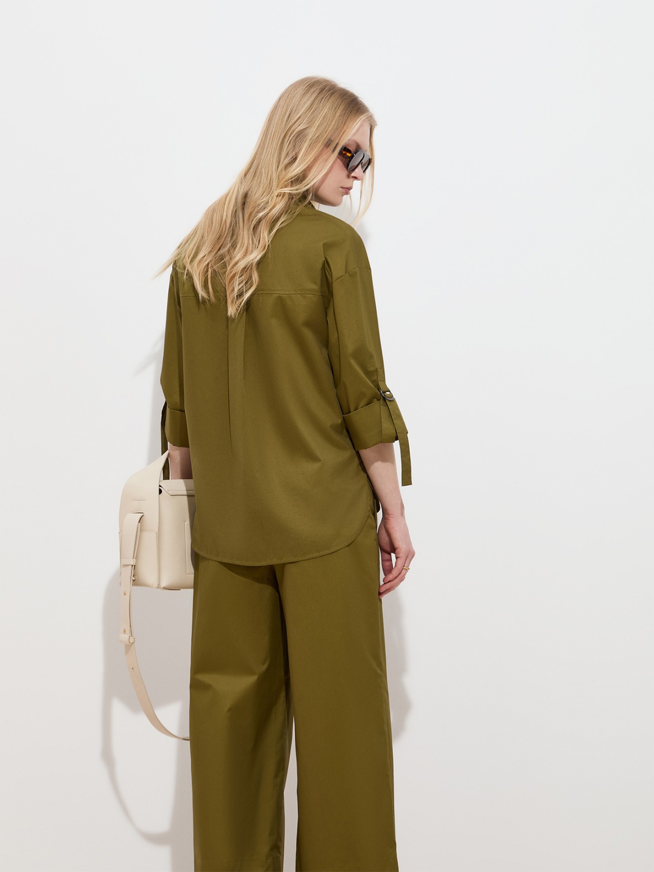 Camisa em Popelina de Corte Largo