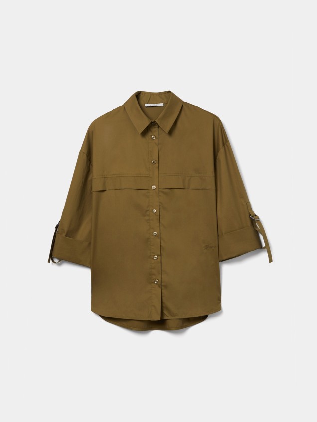 Camisa em Popelina de Corte Largo