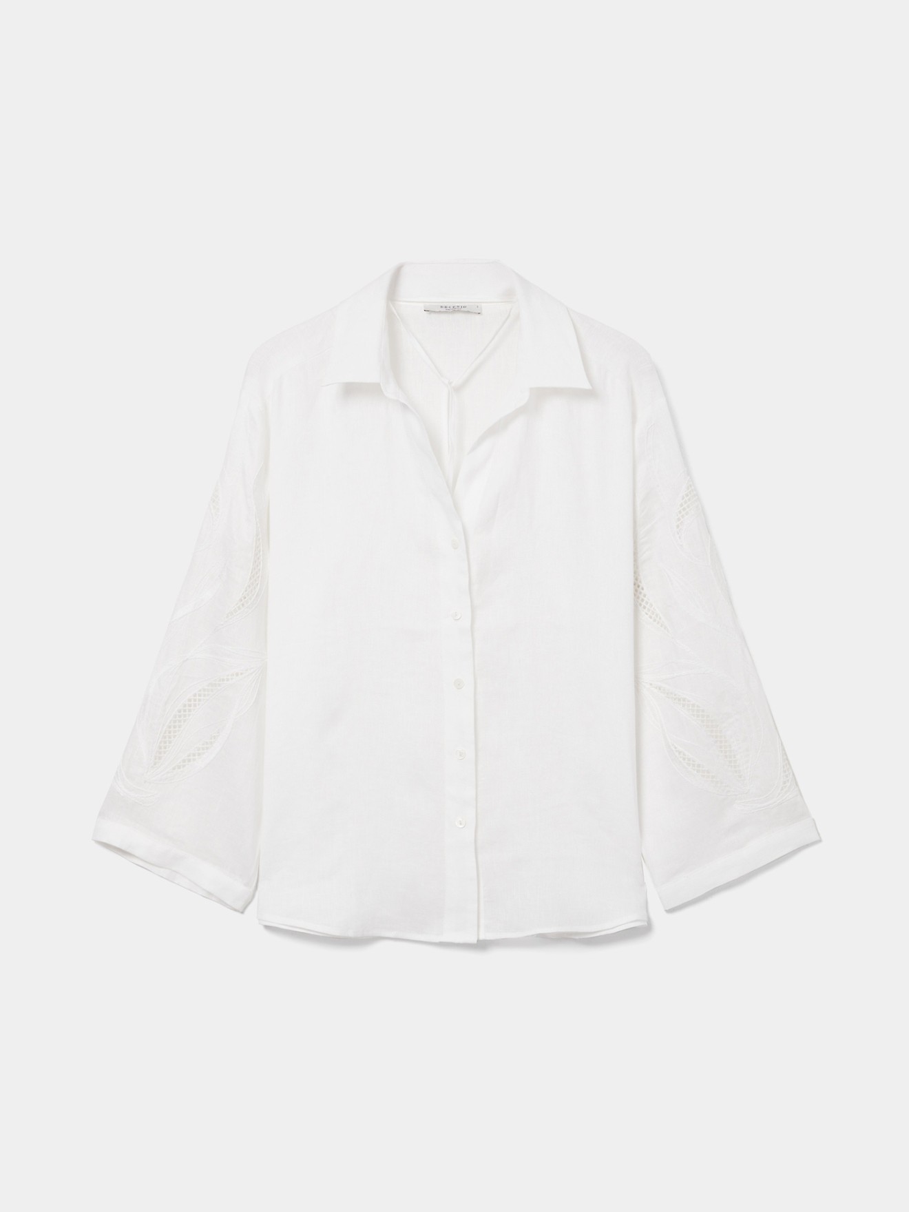 Camisa com Mangas Bordadas