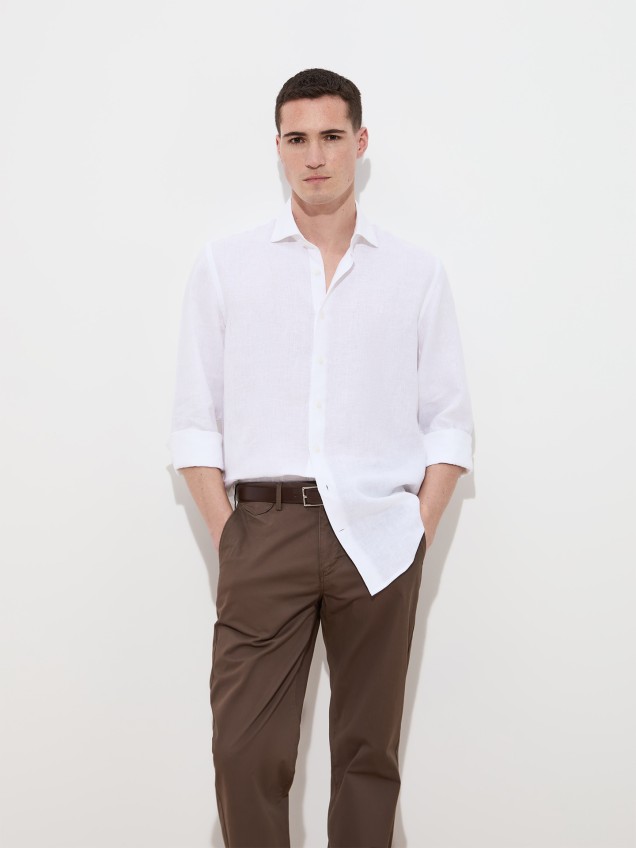 Camisa de Linho Regular Fit