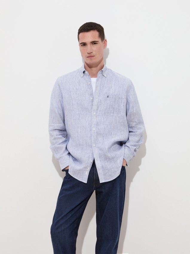 Camisa Regular Fit às Riscas