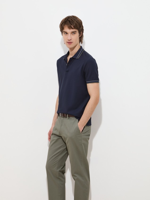 Polo Piqué com Riscas