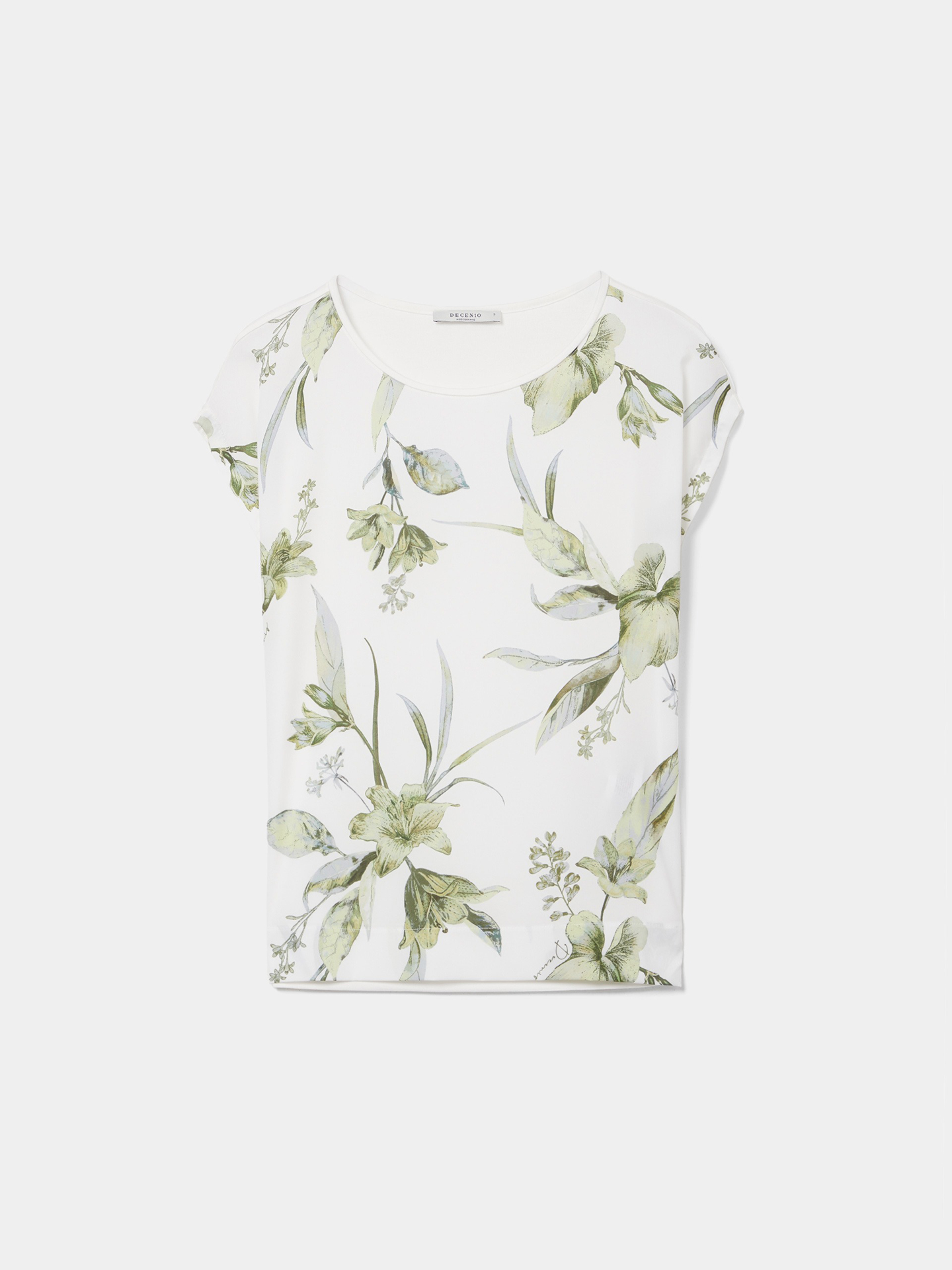 T-shirt com Estampado de Folhagem