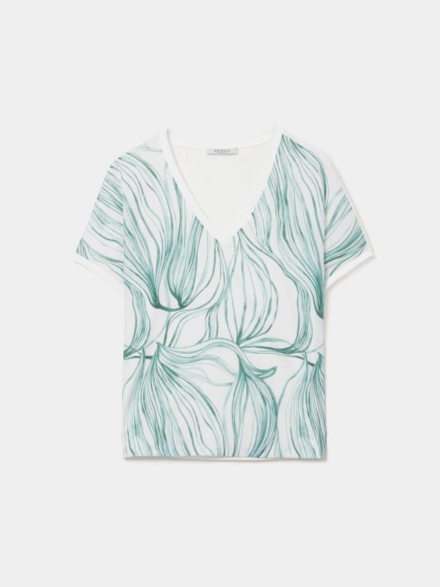 T-shirt Fluída Estampada