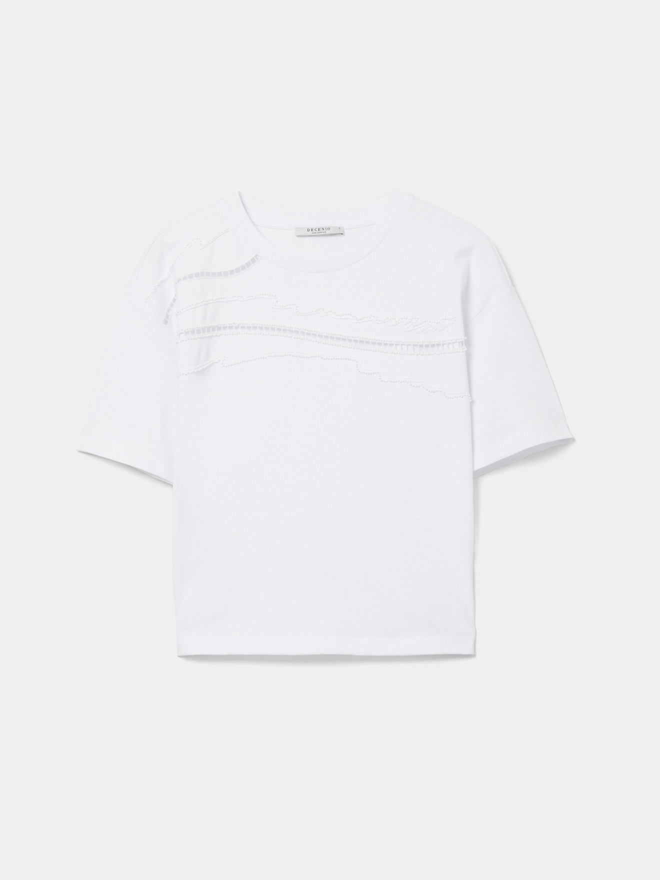 T-shirt com Missangas e Bordados