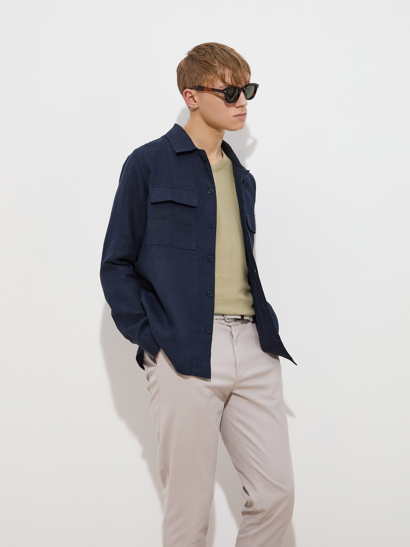 Sobrecamisa com Bolsos de Aba