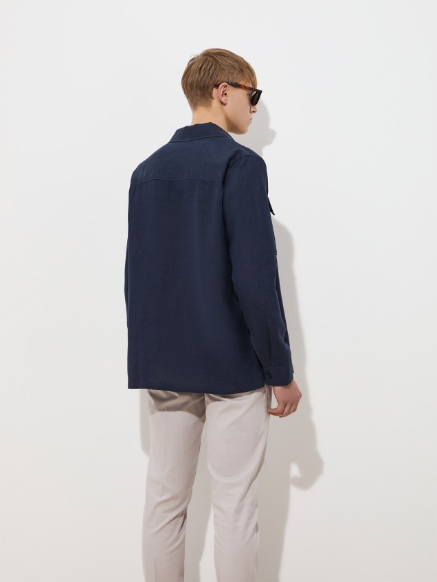 Sobrecamisa com Bolsos de Aba