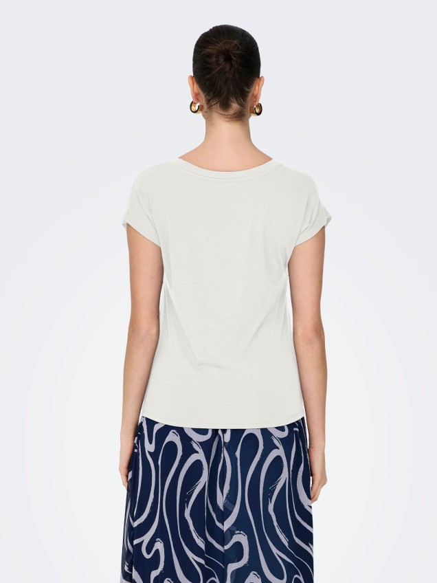 T-shirt com Decote em V