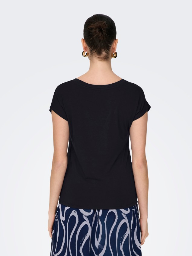 T-shirt com Decote em V