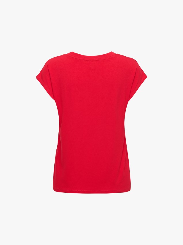 T-shirt com Decote em V