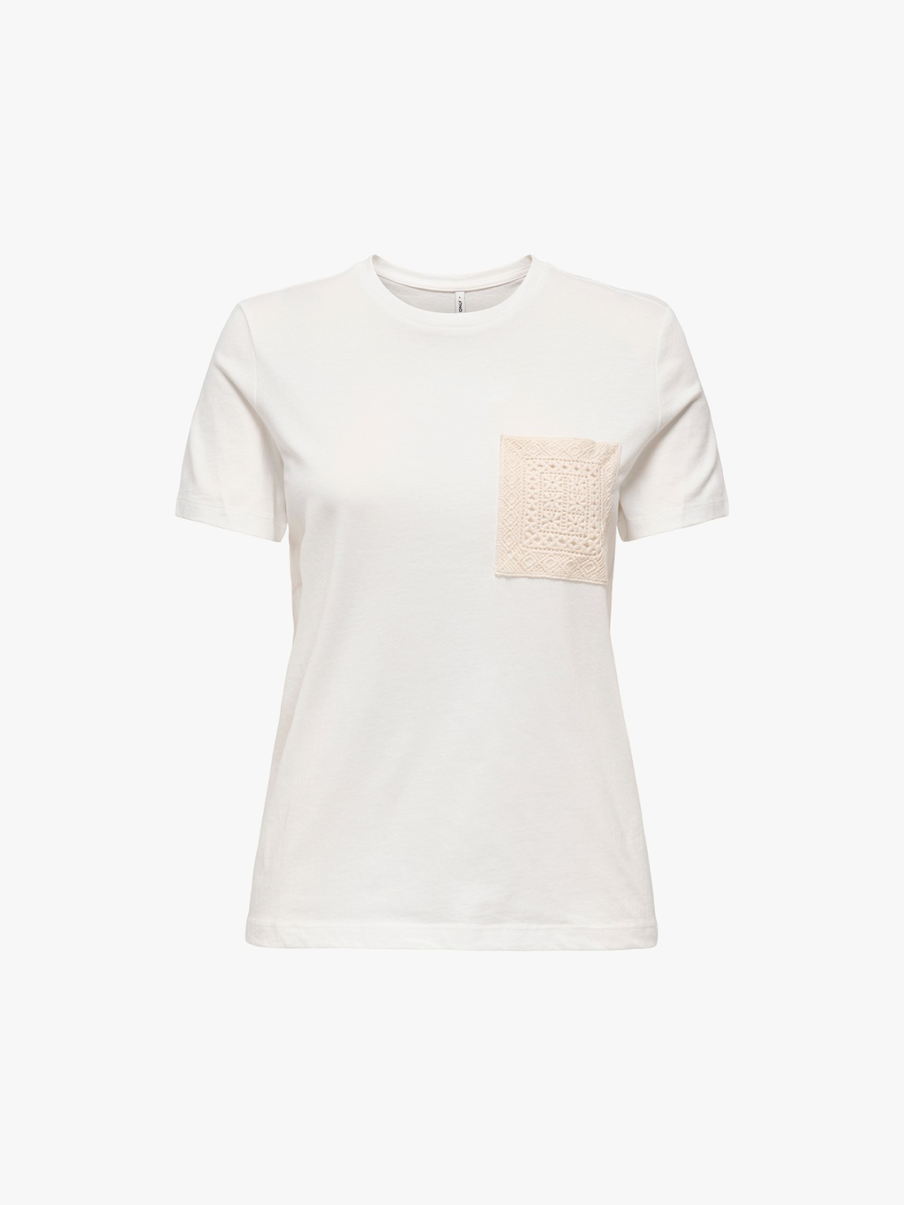 T-shirt com Bolso em Crochet