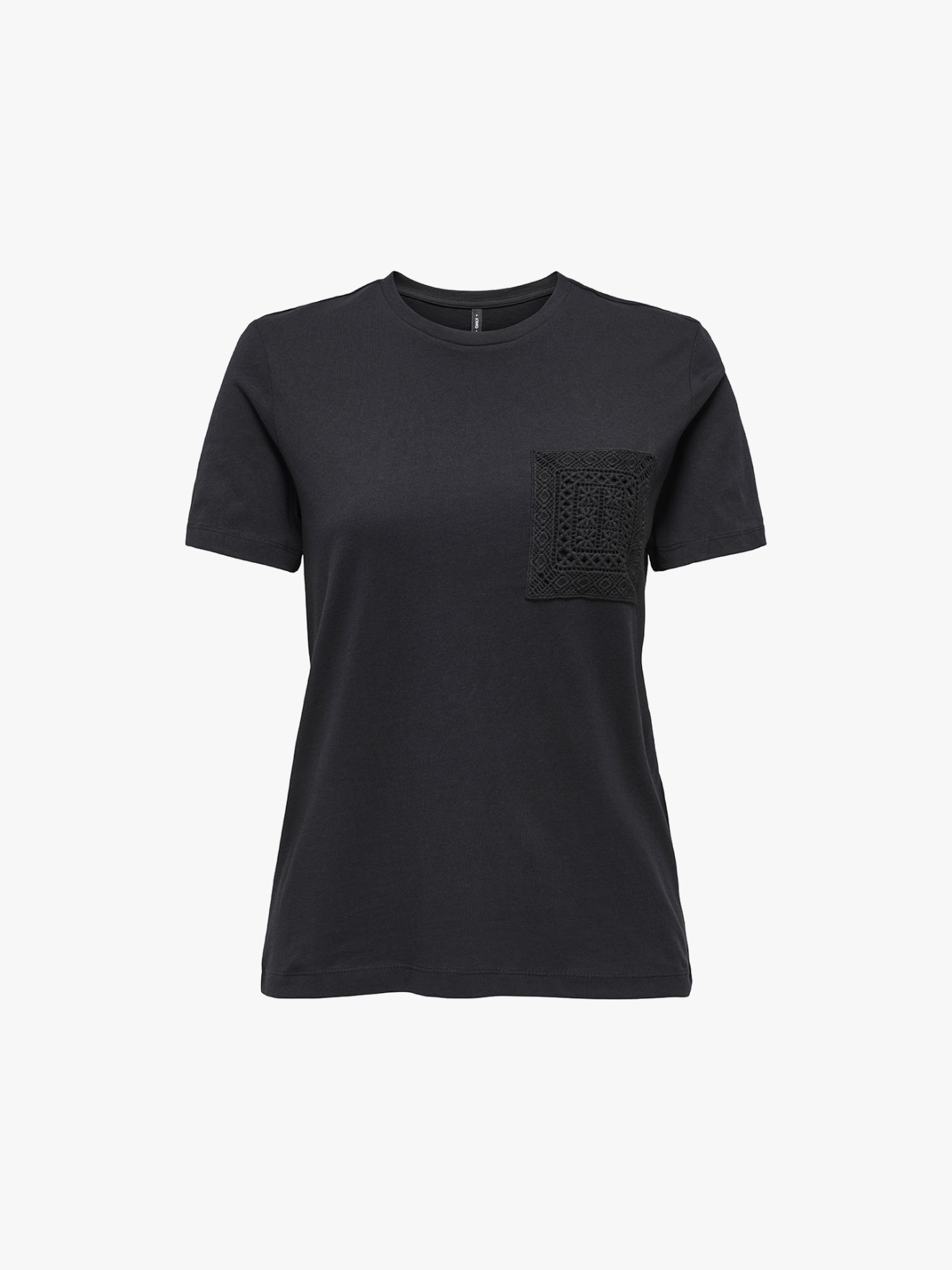 T-shirt com Bolso em Crochet