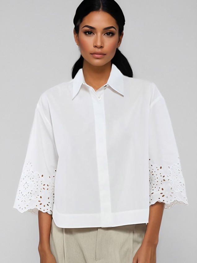 Camisa com Bordado Perfurado