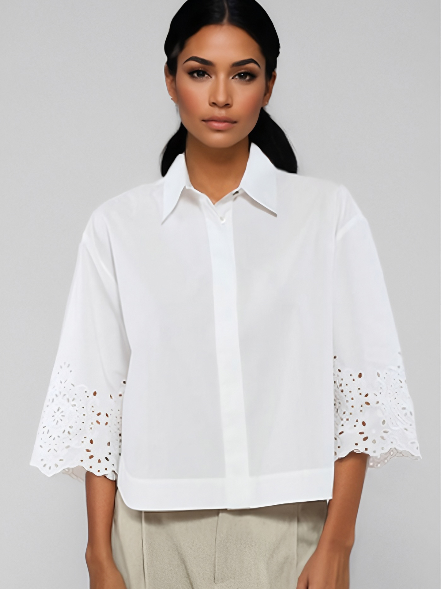 Camisa com Bordado Perfurado