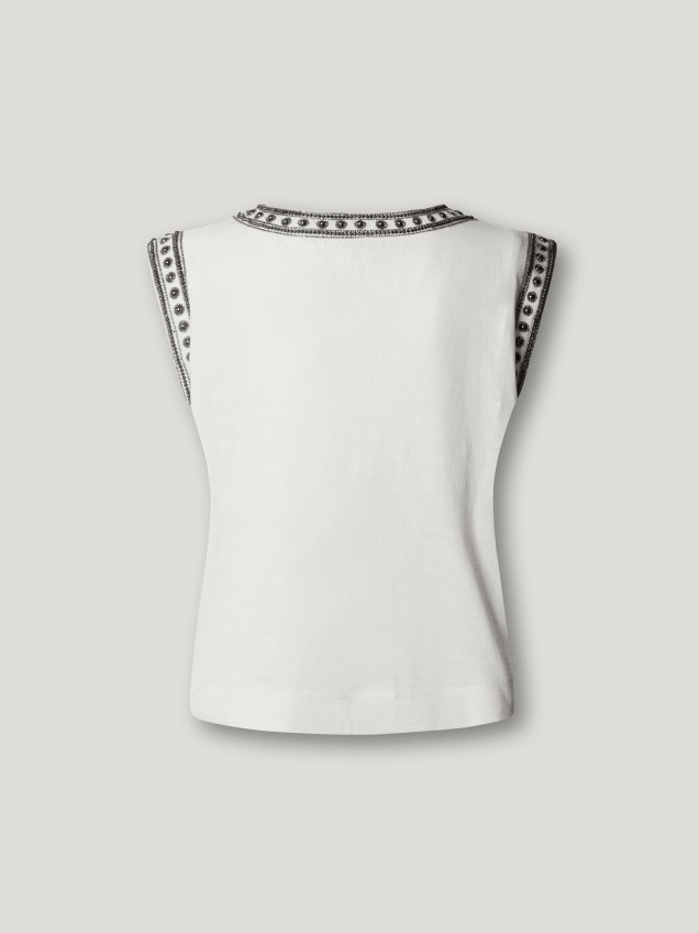 T-shirt com Decote em V