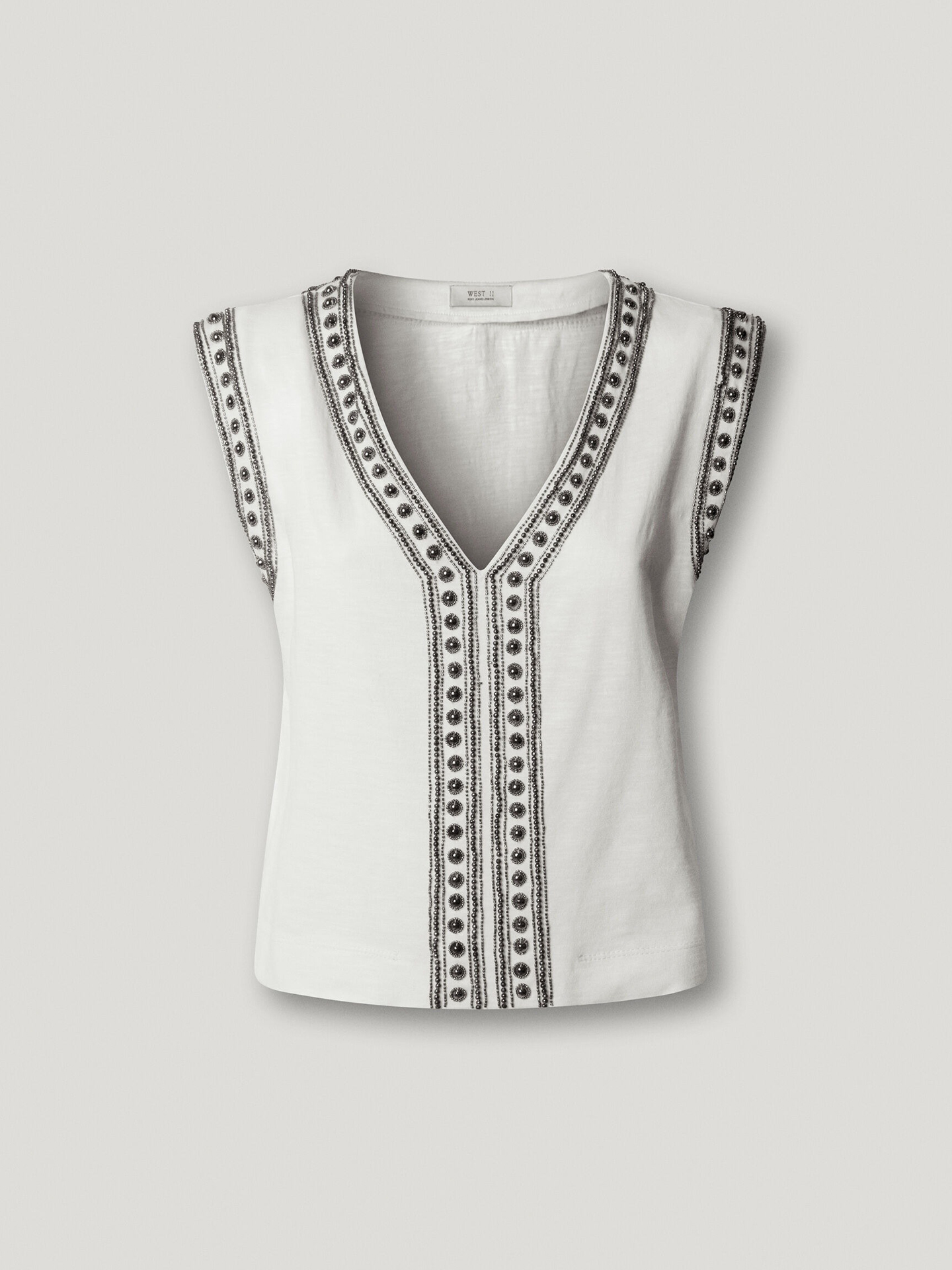 T-shirt com Decote em V