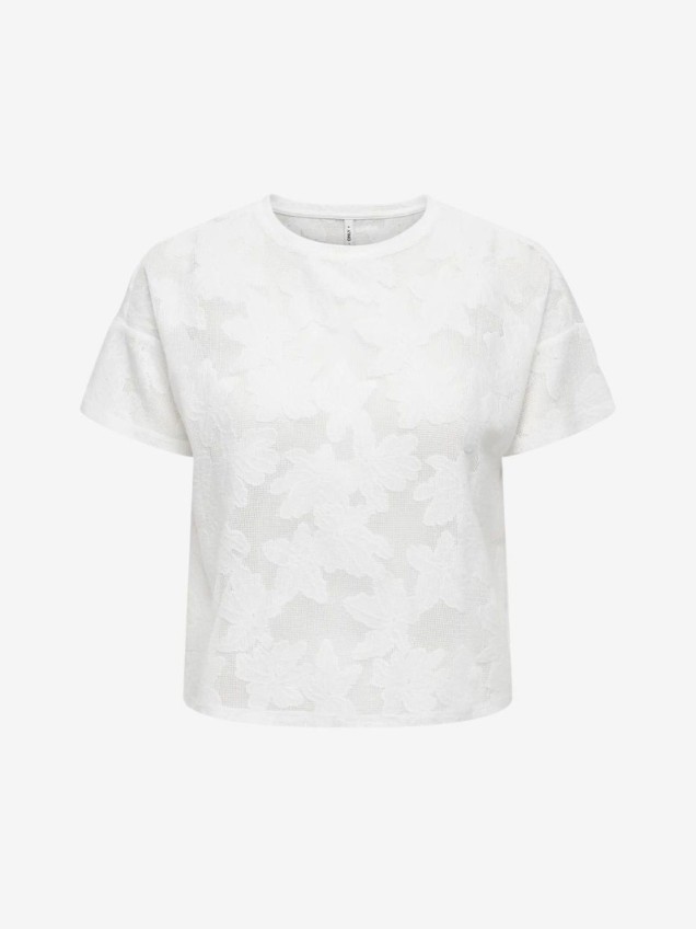 T-shirt em Renda Floral