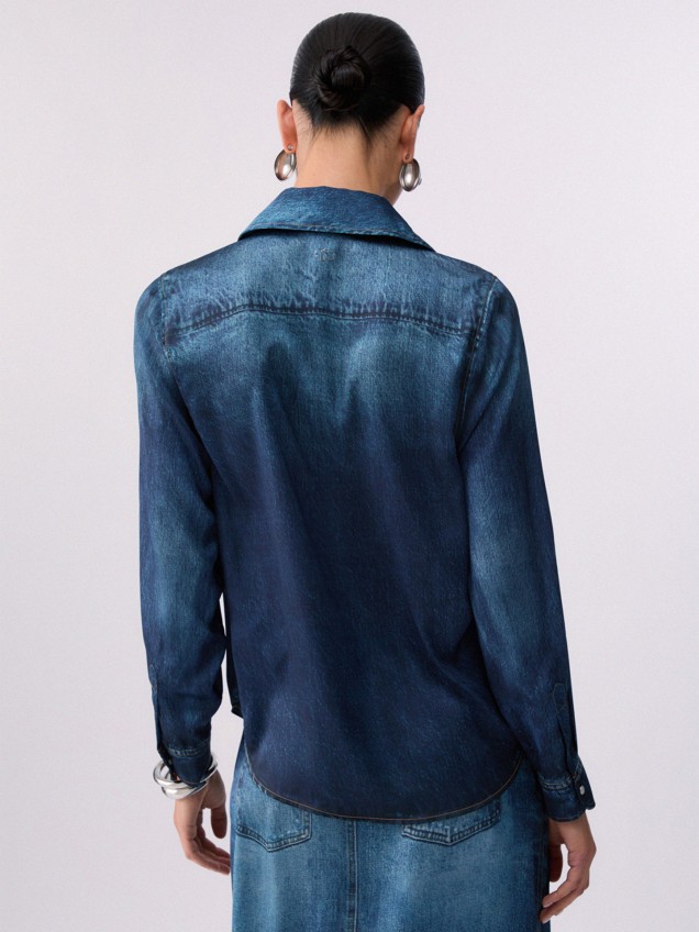 Camisa de Cetim Estampada