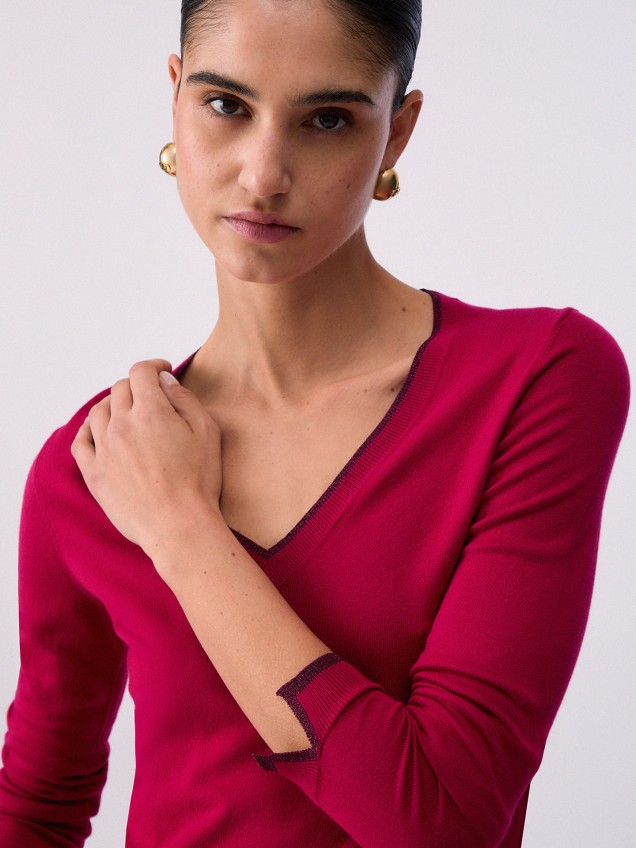 Camisola de Malha com Decote em V