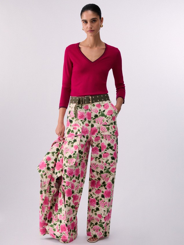 Camisola de Malha com Decote em V