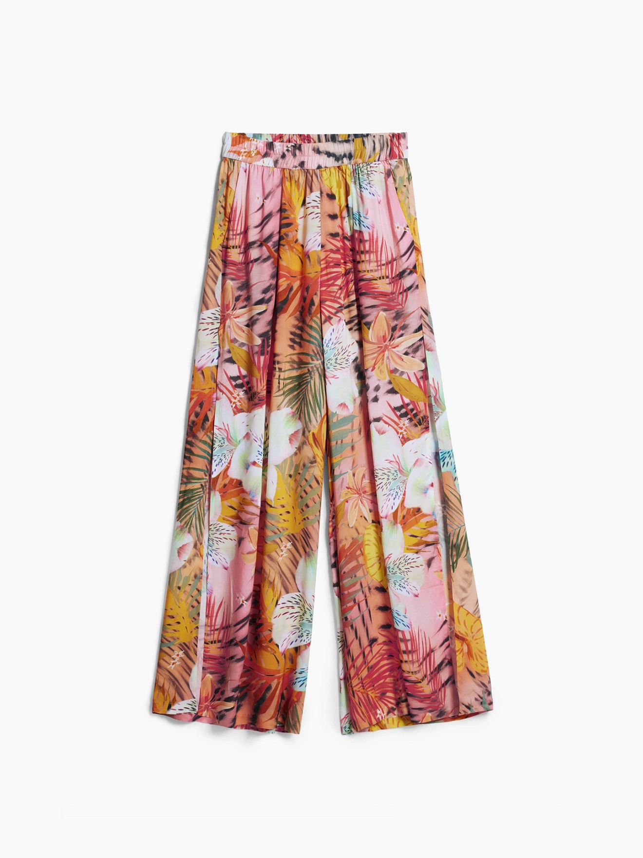 Cal�as Fluidas de Perna Larga com Estampado