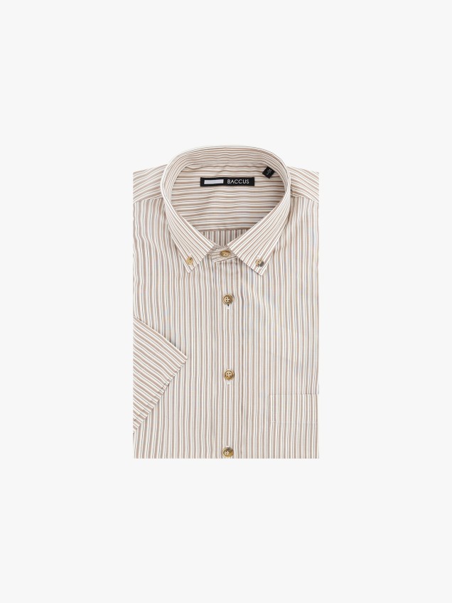 Camisa de Manga Curta �s Riscas
