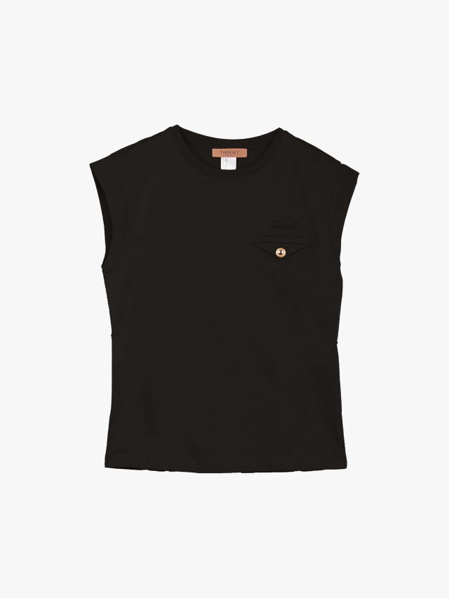 T-shirt com Bolso