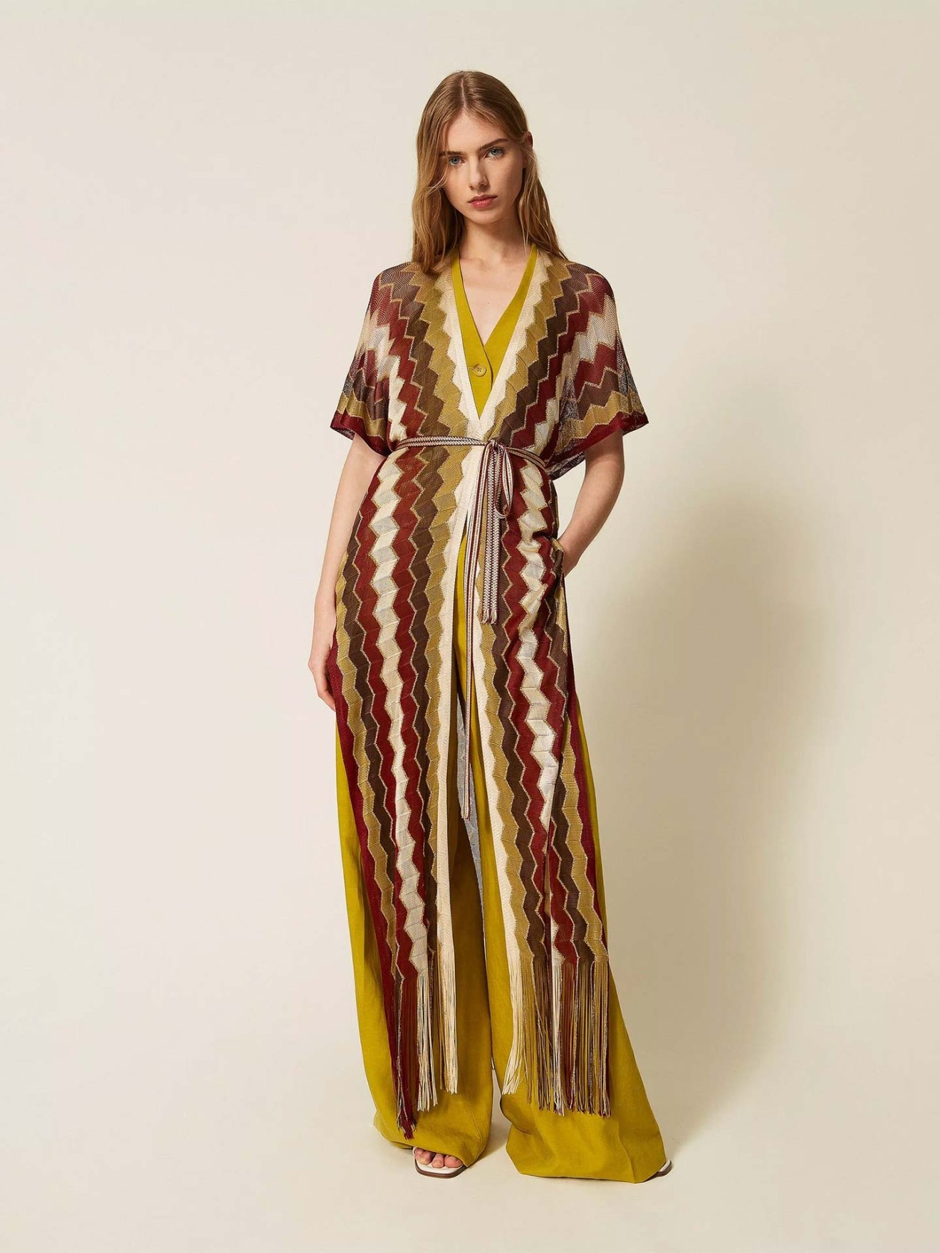 Kaftan em Malha Jacquard
