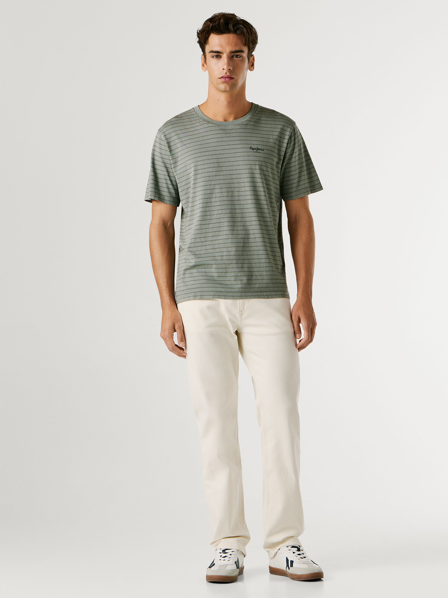 T-shirt às Riscas Regular Fit