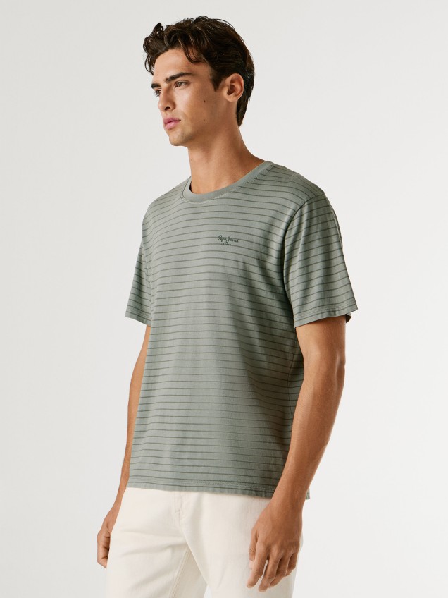 T-shirt às Riscas Regular Fit