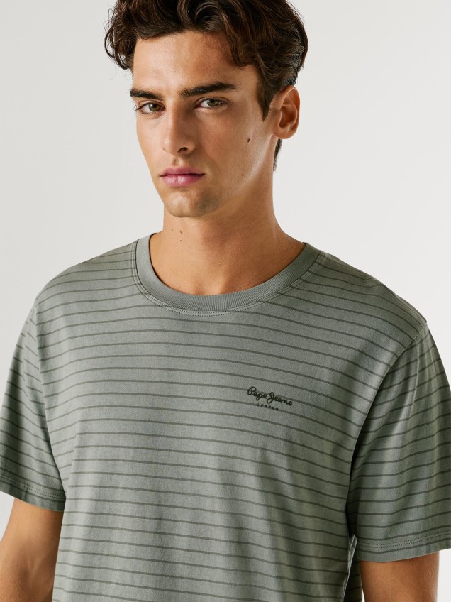 T-shirt às Riscas Regular Fit