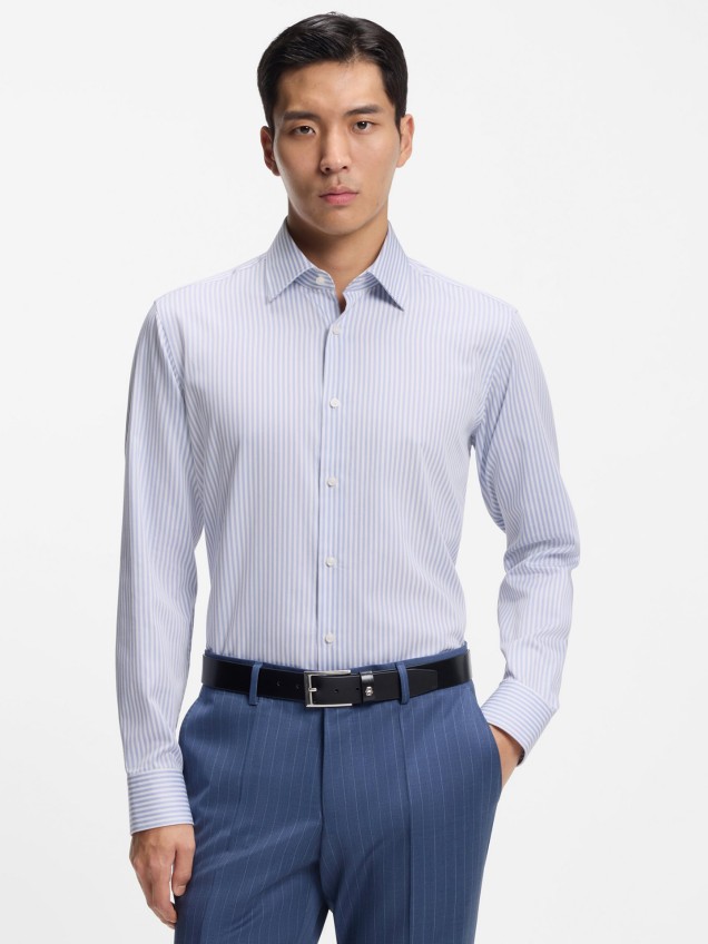 Camisa Regular Fit às Riscas