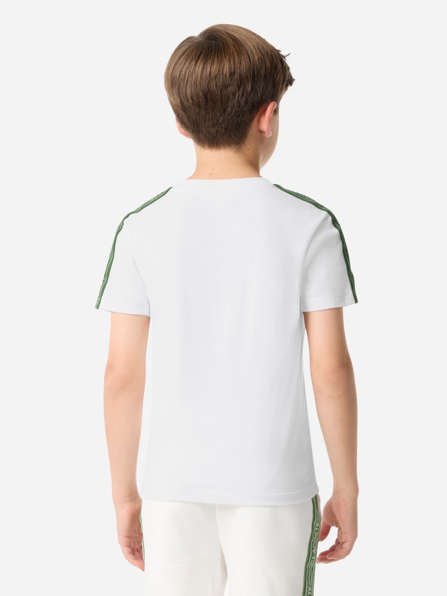 T-shirt com Riscas nos Ombros
