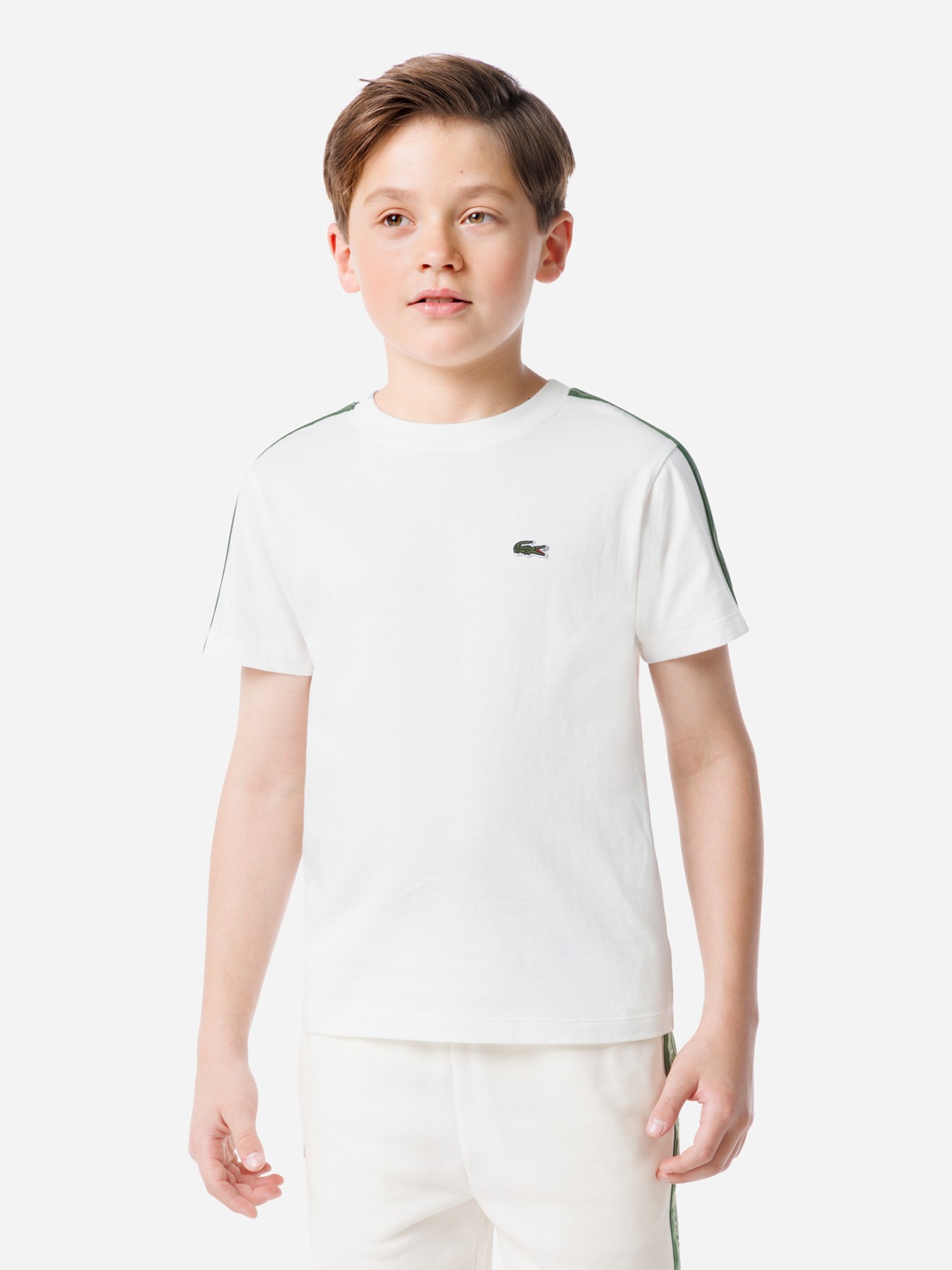 T-shirt com Riscas nos Ombros