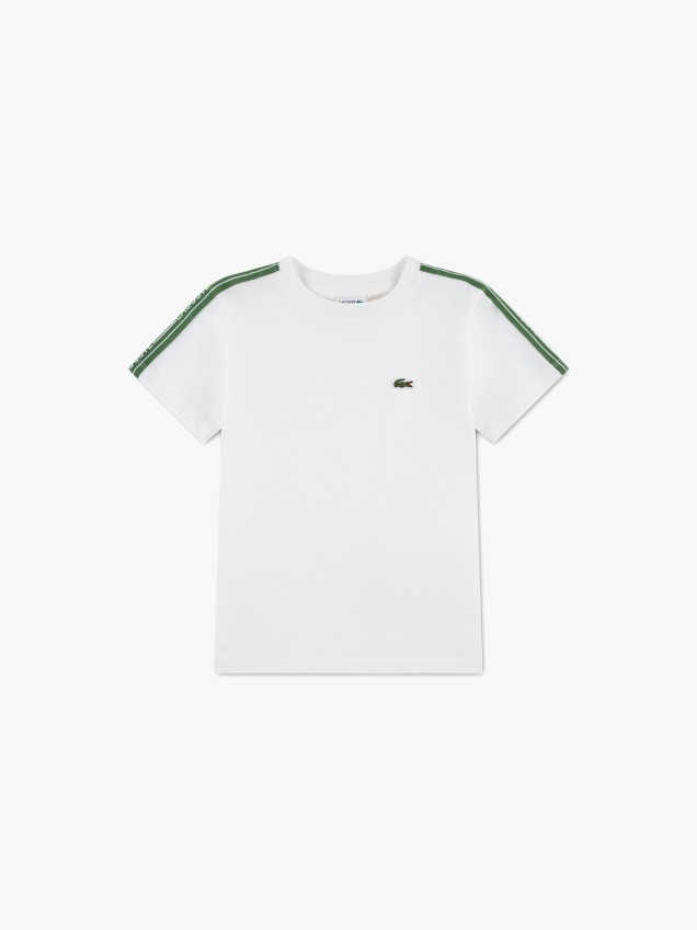 T-shirt com Riscas nos Ombros
