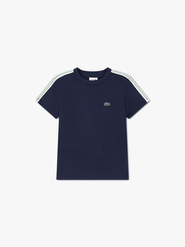 T-shirt com Riscas nos Ombros