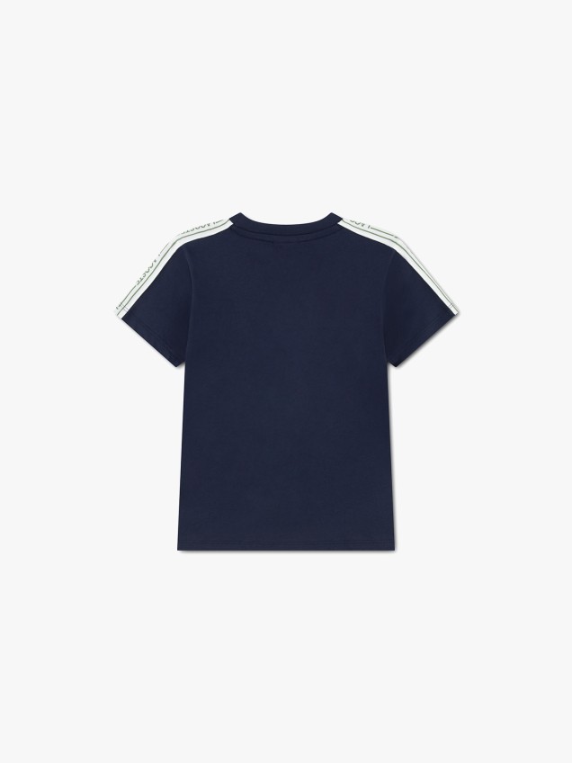 T-shirt com Riscas nos Ombros