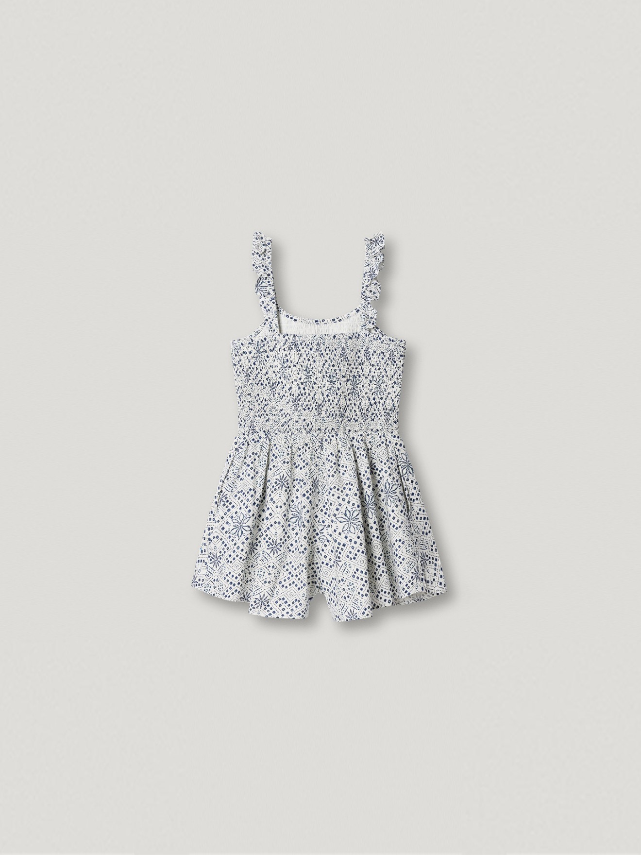Macac�o Curto com Padr�o Floral