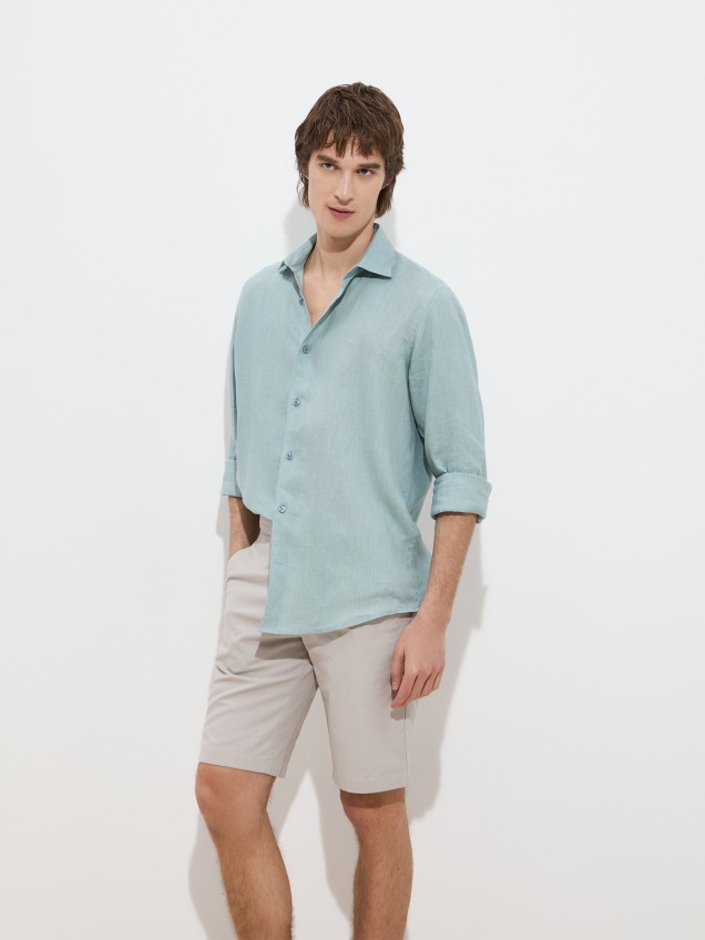 Camisa de Linho Regular Fit