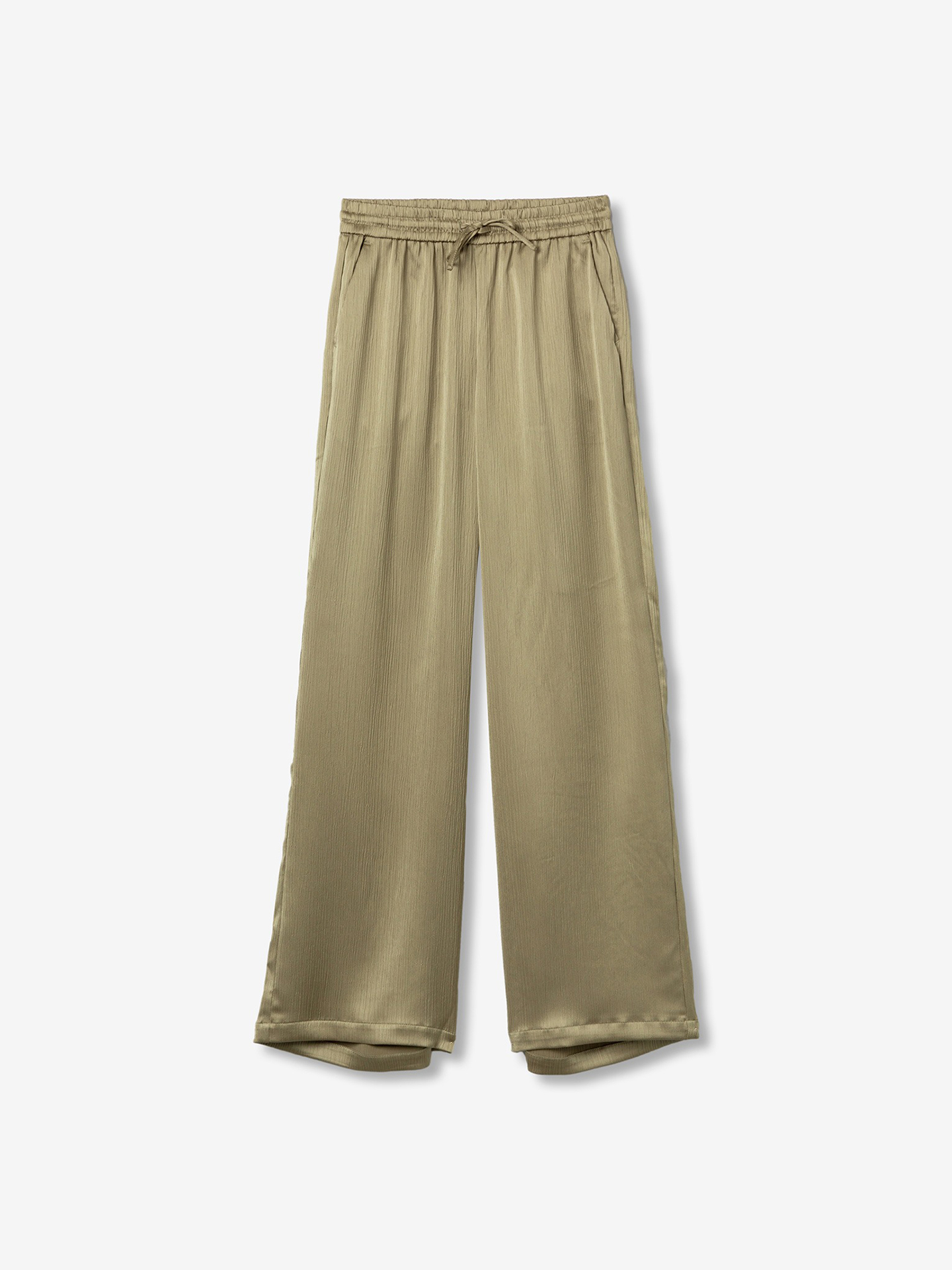 Calça de Perna Larga Texturizada