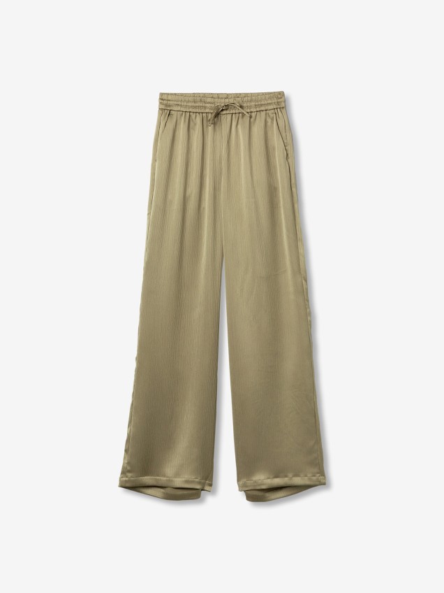 Calça de Perna Larga Texturizada